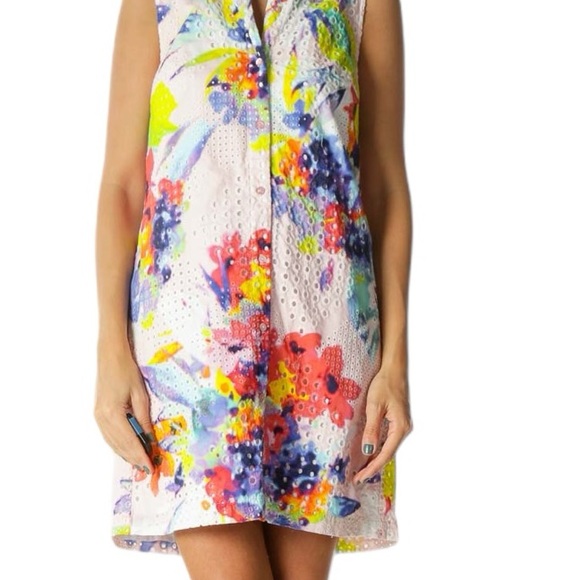 Trina Turk NWT Floral Print Eyelet Dress Womens Size 12 brand new - Picture 9 of 14